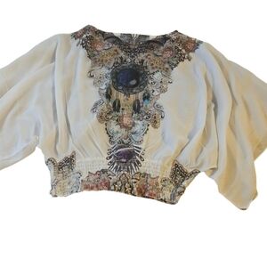 NWOT GORGEOUS CHIFFON SHEER BLOUSE